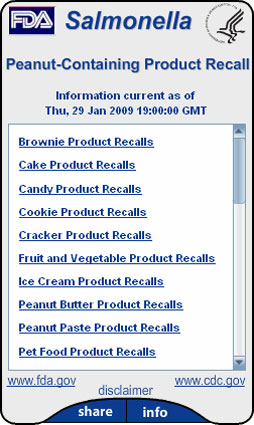 FDA Salmonella Typhimurium Outbreak 2009. Flash Player 9 is required.