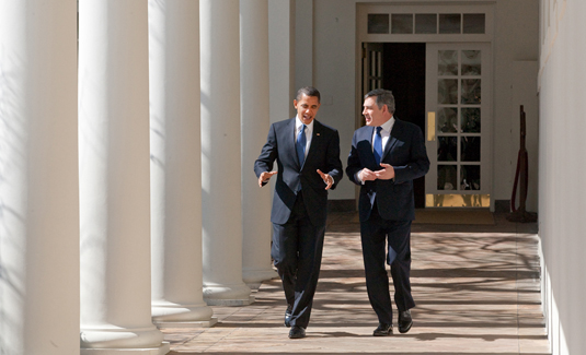 President Obama and British Prime Minister Gordon Brown