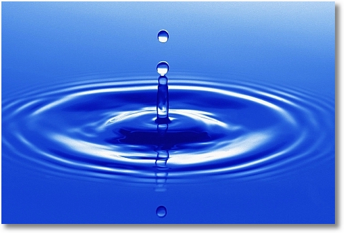 water drop causing a ripple