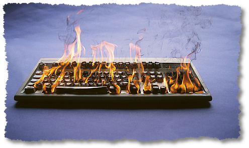 keyboard on fire