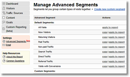 advanced segmentation in google analytics