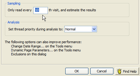 clicktracks data sampling options