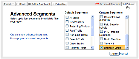 select segment = bounce