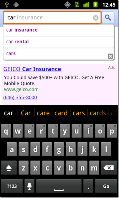 geico click to call mobile ad