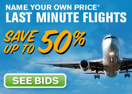 Name Your Own Price Last Minute Flights Save up to 50% - SEE BIDS