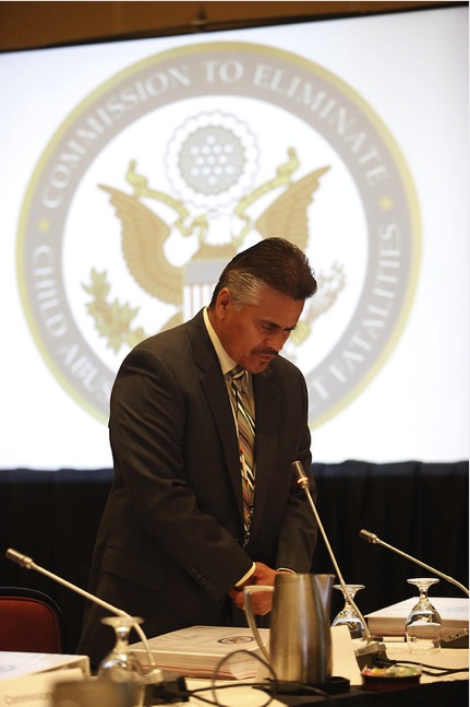 Martin Harvier, Vice President, Salt River Pima-Maricopa Indian Community, opened the meeting with a prayer and welcoming remarks. (Jason Wise/AP Images for CECANF)