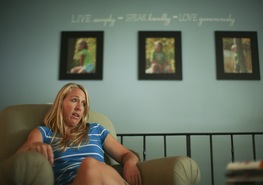 Eric Dean's special education teacher, Mindy DeGeer, during an interview in her Glenwood home last month.
