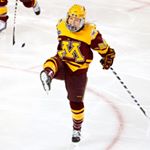 Minnesota's Sarah Potomac celebrates her goal 13 seconds into the game during the first period of the NCAA women's Frozen Four championship college hockey game against Boston College in Durham, N.H. Sunday, March 20, 2016. Minnesota won 3-1 and clinched the trophy. Photo by Winslow Townson of the Associated Press
