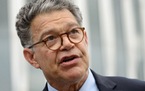 Sen. Al Franken, shown at the University of Minnesota, wants two federal agencies to investigate whether Apple Inc. is breaking antitrust law in how it treats music services that compete with the streaming service it launched in June.