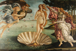 Sandro Botticelli: The Birth of Venus, 1486. Uffizi, Florence. (via Wikimedia Commons)