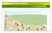 screen shot from Employment Market Explorer website