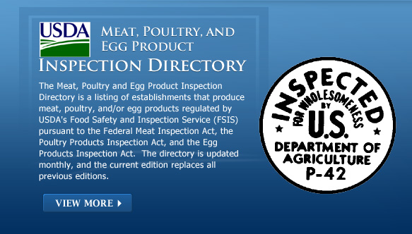 USDA Meat, Poultry, and Egg Product Inspection Directory