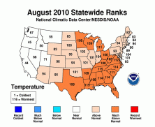U.S. temperature map graphic