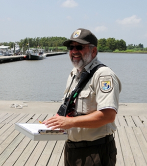 Steve  Mierzykowski, a Biologist from the U.S. Fish and Wildlife Service, Northeast Region, Ecological Services Field Office in Orono, Maine. He is assigned to the Cypress Cove Marina in Venice, La.  Mr. Mierzykowski served as the Boat Coordinator for the Venice Boat Group. 