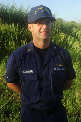 U.S. Coast Guard Chief Petty Officer Jim Allendorph, a resident of the State of New York and reservist at Coast Guard Sector Boston, outside the Venice forward operating base on Sept. 7, 2010