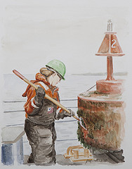 Buoy scraper by U.S. Coast Guard