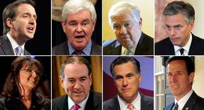 Clockwise, from top left: Tim Pawlenty, Newt Gingrich, Haley Barbour, Jon Huntsman, Rick Santorum, Mitt Romney, Mike Huckabee and Sarah Palin are pictured in this composite. | AP Photos