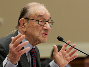 Former Federal Reserve Chairman Alan Greenspan continued to sidestep attempts to force him to admit to specific mistakes at Wednesday's hearing.