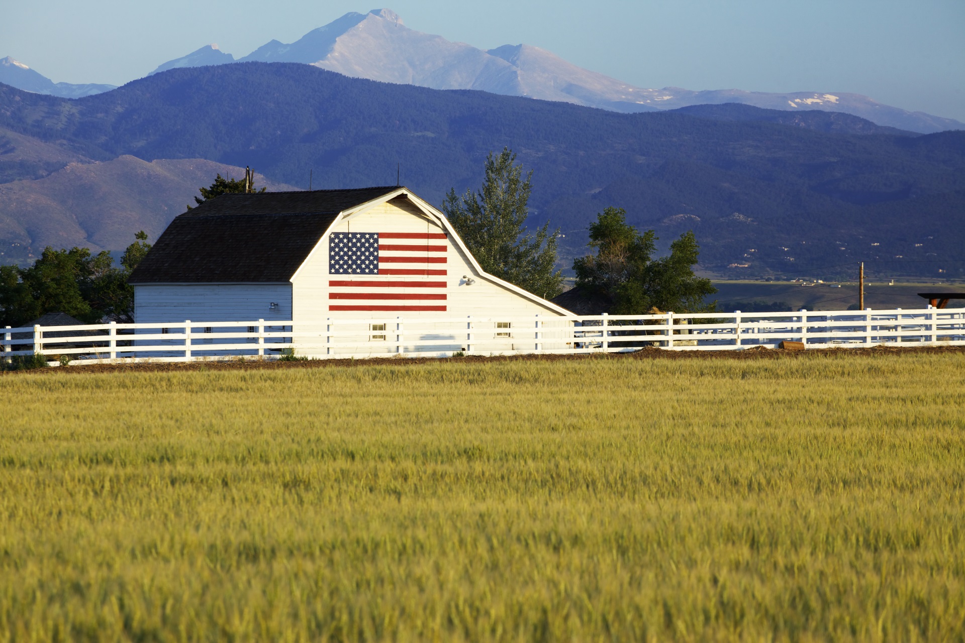 Photo of an American Flag on a barn