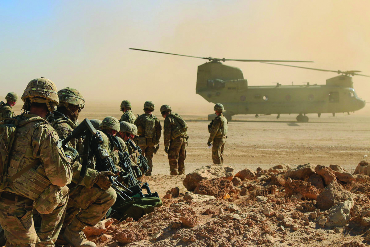 Source: DoD, Soldiers await extraction during a live-fire training exercise at Al-Asad Air Base, Iraq.