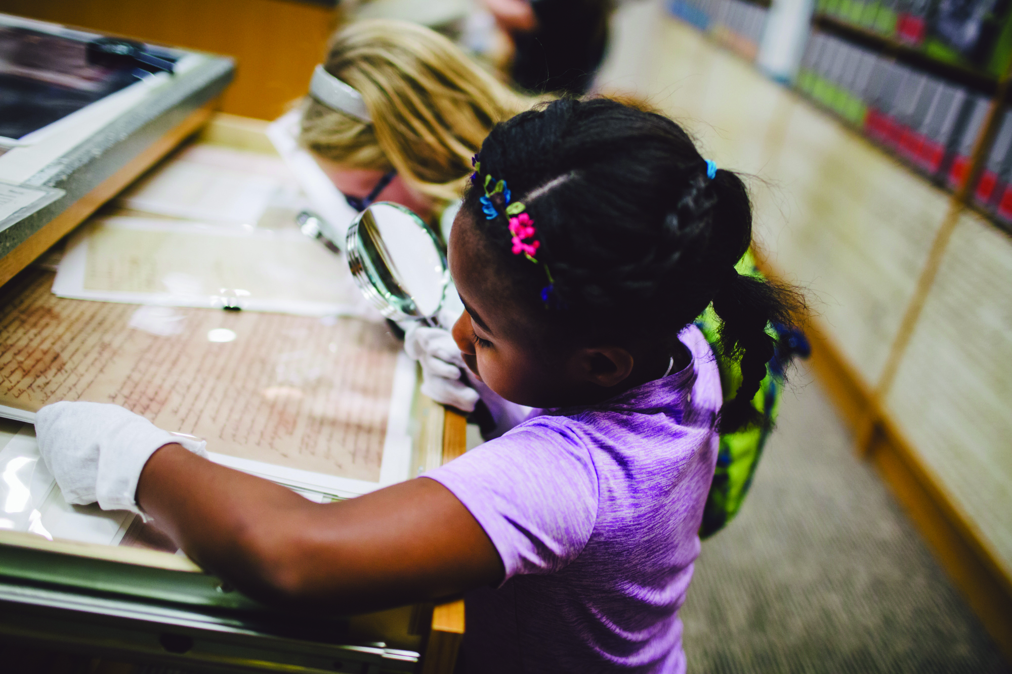 Source: National Archives, Students learn through hands-on exploration at the National Archives.