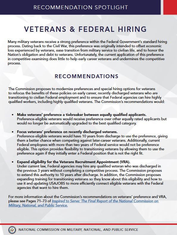 Veterans and Federal Hiring Fact Sheet