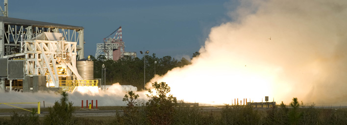 AJ26 engine test at NASA's Stennis Space Center in Mississippi