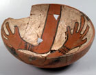 Photo of a San Clemente polychrome bowl found in New Mexico
