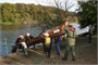 Wilderness Inquiry Staff & USACE Park Rangers launch canoes into the Potomac river for an upcoming DC Middle School class trip on the Potomac River.