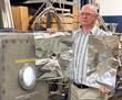 Steve Combs holds target materials for evaluating disruption mitigation pellet size. Photo: US ITER/ORNL
