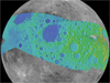 map of the moon showing the Apollo Zone terrain-mapped area