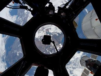 This unusual image, photographed through the Cupola on the International Space Station by one of the Expedition 30 crew members, is centered over Turkey.