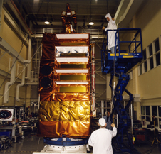 Technicians work on RXTE in 1995