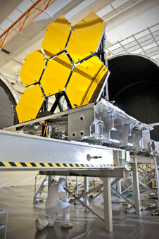 The first six flight ready James Webb Space Telescope's primary mirror segments are prepped to begin final cryogenic testing at NASA's Marshall Space Flight Center in Huntsville, Ala.