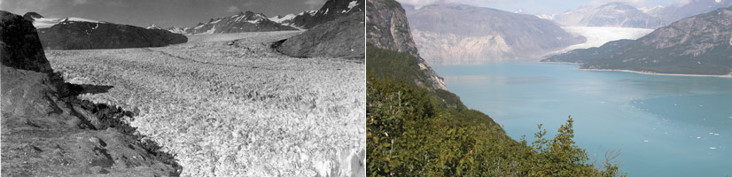 Views of glaciers from past and present