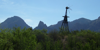 Old windmill at the Sam Nail Ranch
