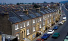 Solar panels on residential houses Whateley Road East Dulwich London