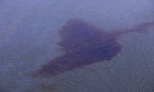 Oil spill is seen off the coast of the Niger Delta