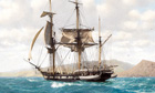 HMS Beagle in the Galapagos by John Chancellor
