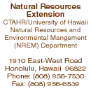 Natural Resources Extension info block