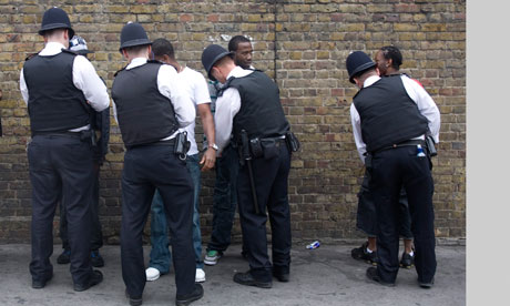 Police stop and search black teenagers