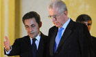 Nicolas Sarkozy and Mario Monti 