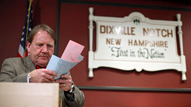 Dixville Notch, NH, ballot