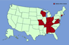 Click for distribution map of climbing euonymus.