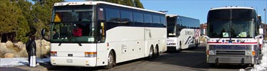 Commercial Tour Buses at Bright Angel Lodge