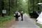 Image: The entrance to the Appalachian Trail is blocked off by New Jersey Park Police Sgts. Mann and Townsend