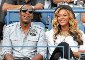 
	NEW YORK, NY - SEPTEMBER 12: Recording artists Jay-Z and Beyonce watch Rafael Nadal of Spain and Novak Djokovic of Serbia play during the Men's Final on Day Fifteen of the 2011 US Open at the USTA Billie Jean King National Tennis Center on September 12, 2011 in the Flushing neighborhood of the Queens borough of New York City. (Photo by Al Bello/Getty Images)
