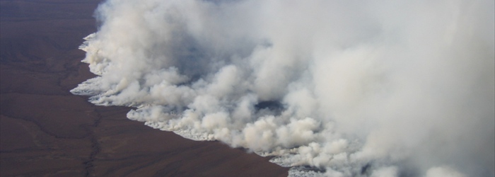 The 2007 Anaktuvuk River Fire, the largest recorded tundra fire on the North Slope.<br/>Photo Credit: Alaska Fire Service, Bureau of Land Management