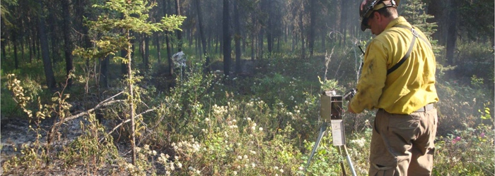 Researchers set up fire proof cameras to record fire behavior.<br/>Photo Credit: Bret Butler, US Forest Service