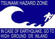 Tsunami Hazard Zone sign